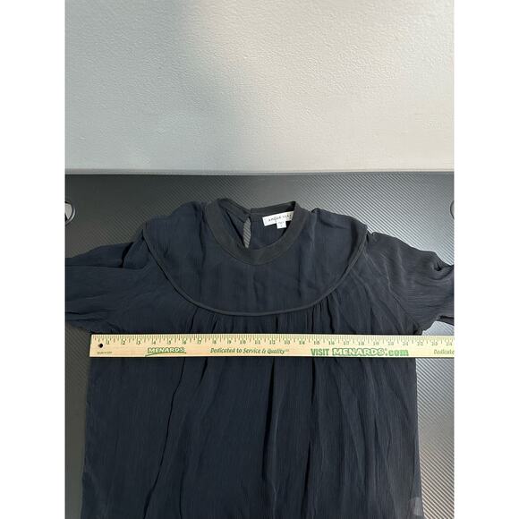 Amour Vert Silk Blouse Longsleeve Top Lightweight Black Size Large - Picture 6 of 10